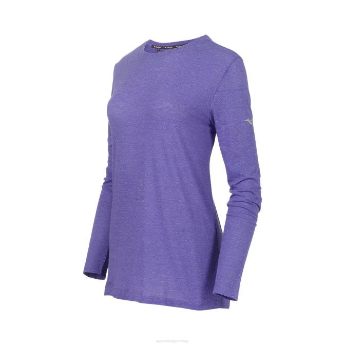 Mizuno oneindig hardloopshirt met lange mouwen vrouwen kleding peacoat(5858) VZJP222
