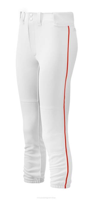 Mizuno softbalbroek met ceintuur meisje kleding wit-rood(0010) VZJP1923