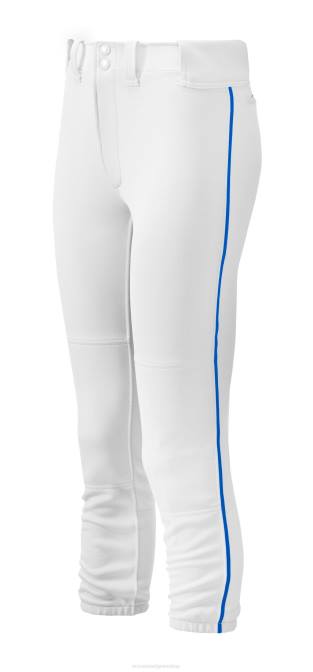 Mizuno softbalbroek met ceintuur vrouwen kleding wit-koninklijk(0052) VZJP1893