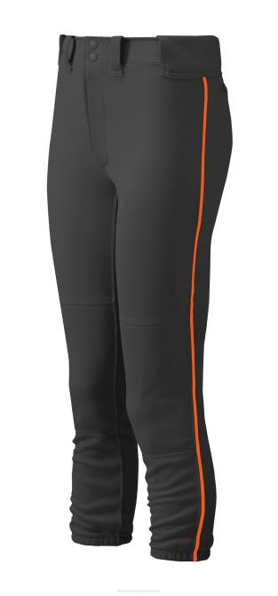 Mizuno softbalbroek met ceintuur vrouwen kleding zwart-oranje(9020) VZJP1898