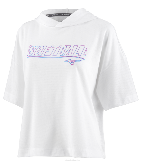 Mizuno infinity hoodie met korte mouwen vrouwen kleding wit(0000) VZJP2124