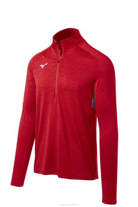 Mizuno alfa 1/2 ritssluiting Heren kleding rood(1010) VZJP1326