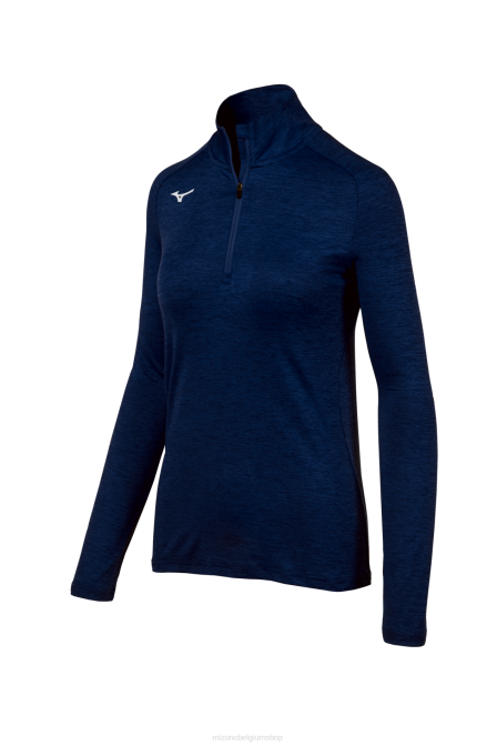 Mizuno alfa 1/2 ritssluiting vrouwen kleding marine (5151) VZJP2058