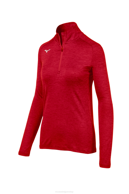 Mizuno alfa 1/2 ritssluiting vrouwen kleding rood(1010) VZJP2057