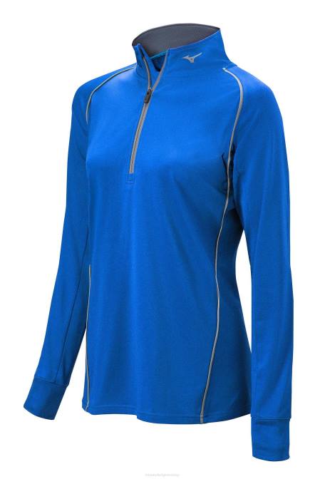 Mizuno comp pullover met 1/2 rits en lange mouwen vrouwen kleding koninklijk(5252) VZJP2509