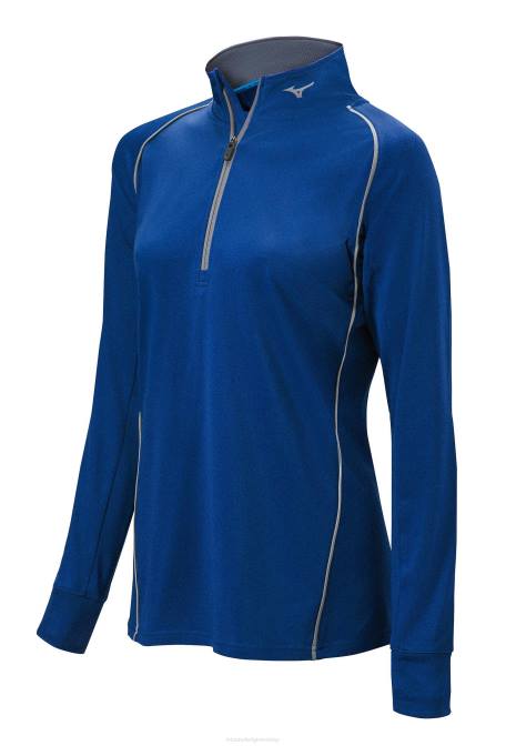 Mizuno comp pullover met 1/2 rits en lange mouwen vrouwen kleding marine (5151) VZJP2508