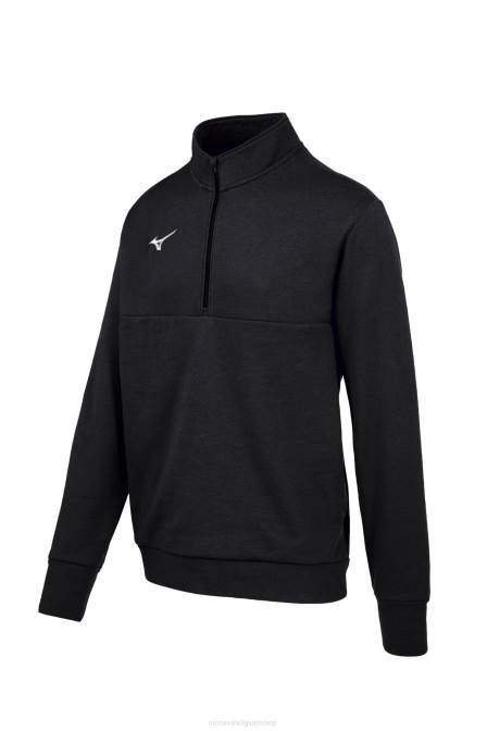 Mizuno mz1 fleecetrui met 1/4 rits uniseks kleding zwart(9090) VZJP1305