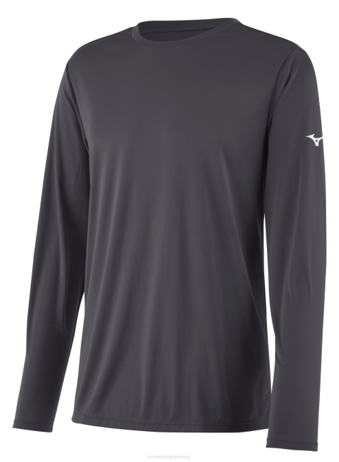 Mizuno T-shirt met lange mouwen Heren kleding houtskool(9292) VZJP1438