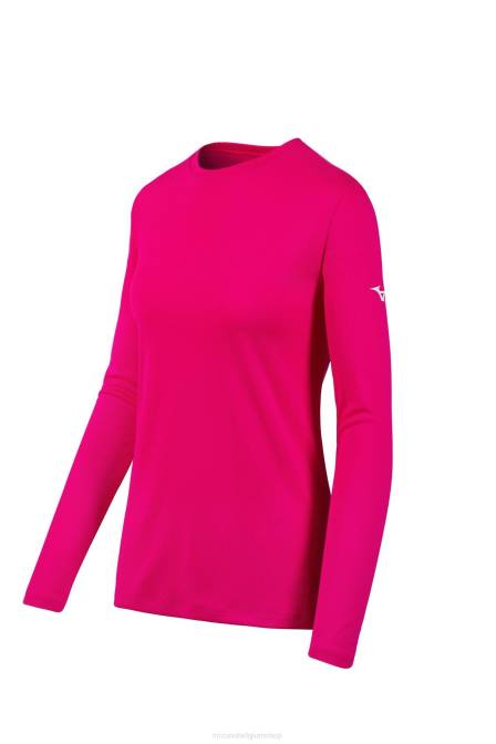 Mizuno T-shirt met lange mouwen jeugd kleding schokkend roze (1m1m) VZJP1520