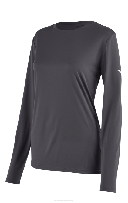 Mizuno T-shirt met lange mouwen vrouwen kleding houtskool(9292) VZJP1377