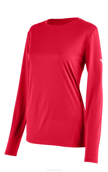 Mizuno T-shirt met lange mouwen vrouwen kleding rood(1010) VZJP1366