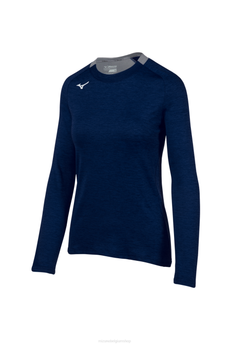 Mizuno alfa lange mouw vrouwen kleding marine (5151) VZJP2063