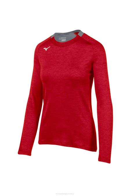 Mizuno alfa lange mouw vrouwen kleding rood(1010) VZJP2062