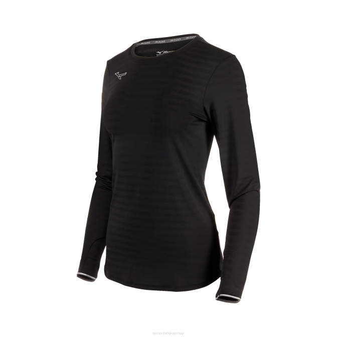 Mizuno atletische eco lange mouw vrouwen kleding zwart(9090) VZJP2136