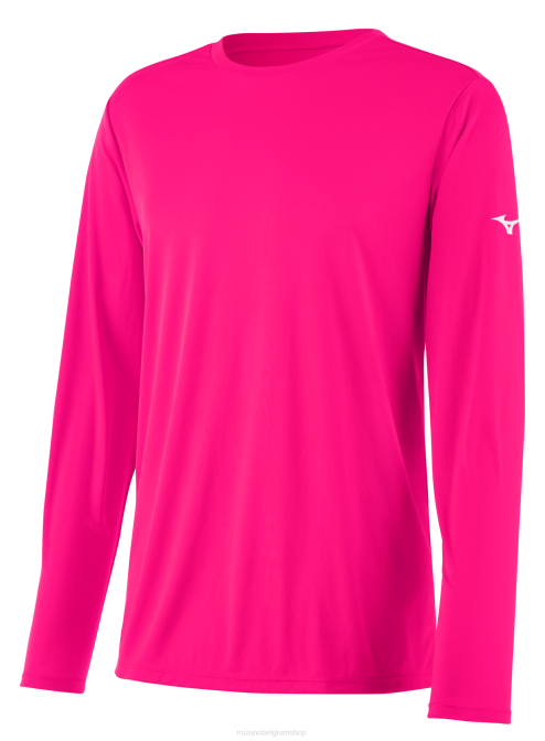Mizuno nxt T-shirt met lange mouwen jeugd kleding schokkend roze (1m1m) VZJP1415