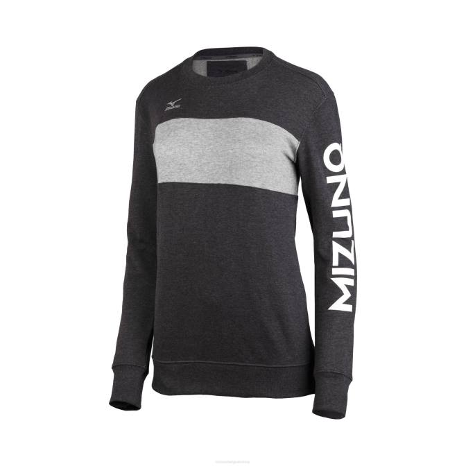 Mizuno retro volleybal sweatshirt met ronde hals uniseks kleding houtskool grijs VZJP2475