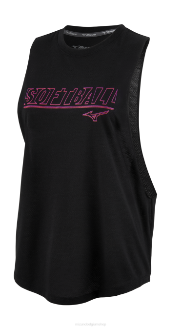 Mizuno spier grafische tank vrouwen kleding zwart(9090) VZJP2123
