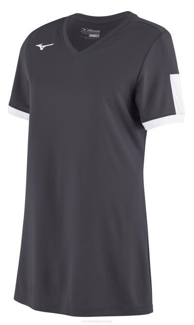Mizuno aerolite softbalshirt met v-hals meisje kleding antracietwit(9200) VZJP1997