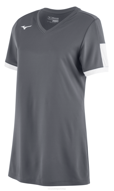 Mizuno aerolite softbalshirt met v-hals meisje kleding grijs-wit(9100) VZJP1996