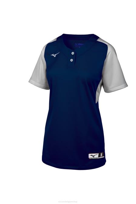 Mizuno aerolite softbaltrui met 2 knopen jeugd kleding marinegrijs(5191) VZJP2001