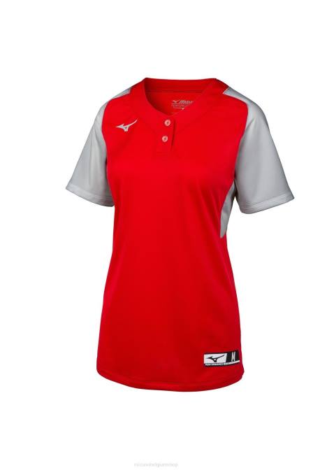 Mizuno aerolite softbaltrui met 2 knopen uniseks kleding rood-grijs(1091) VZJP1950