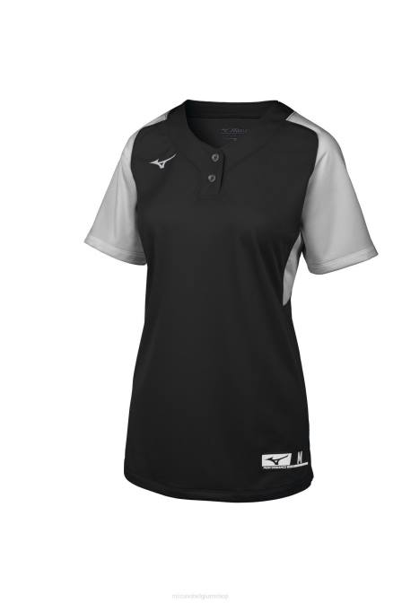 Mizuno aerolite softbaltrui met 2 knopen uniseks kleding zwart-grijs(9091) VZJP1951