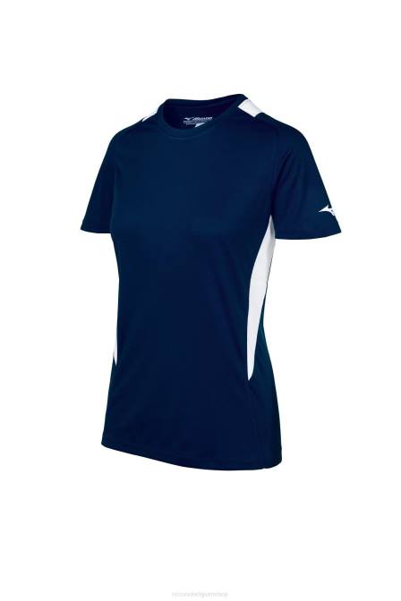 Mizuno softbal jersey met ronde hals uniseks kleding marine-wit(5100) VZJP1982