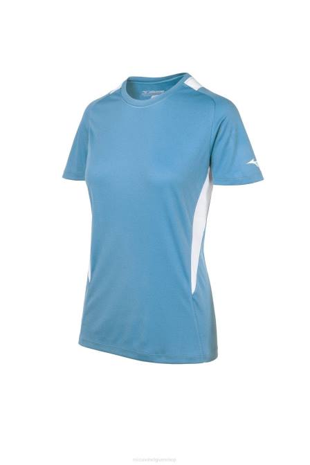 Mizuno softbal jersey met ronde hals vrouwen kleding lichtblauw/columbia-wit(5500) VZJP1971