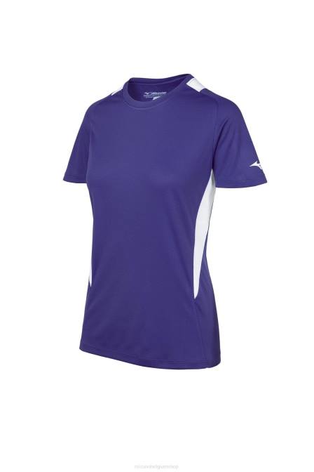 Mizuno softbal jersey met ronde hals vrouwen kleding paars-wit(6000) VZJP1972