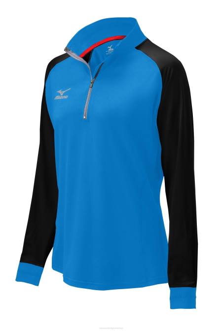 Mizuno eersteklas jack met 1/2 ritssluiting uniseks kleding divablauw-zwart(5s90) VZJP2550
