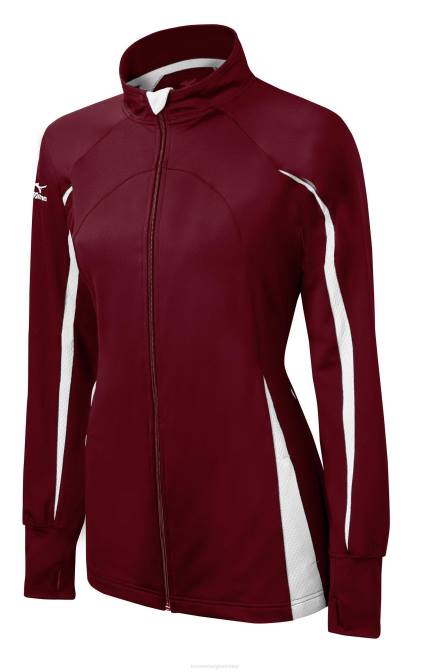 Mizuno elite 9 focus jack met volledige ritssluiting jeugd kleding kardinaal-wit(1200) VZJP2538