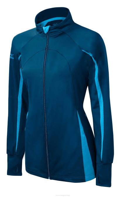 Mizuno elite 9 focus jack met volledige ritssluiting jeugd kleding marine-lichtblauw/columbia(5155) VZJP2541