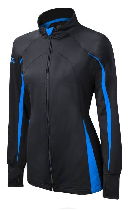 Mizuno elite 9 focus jack met volledige ritssluiting jeugd kleding zwart-koninklijk(9052) VZJP2543