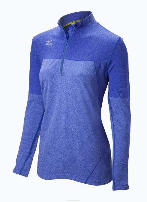 Mizuno naadloze jas uniseks kleding koningsblauw gemêleerd(5l5l) VZJP2444