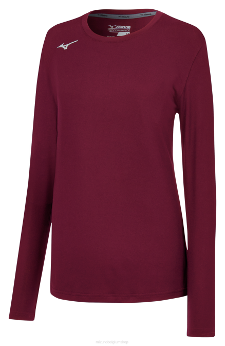 Mizuno aanvalst-shirt met lange mouwen vrouwen kleding kardinaal(1212) VZJP2276