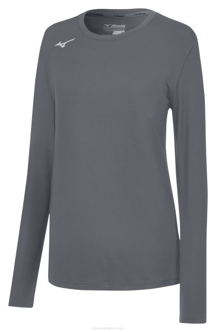 Mizuno aanvalst-shirt met lange mouwen vrouwen kleding stille schaduw(9i9i) VZJP2281