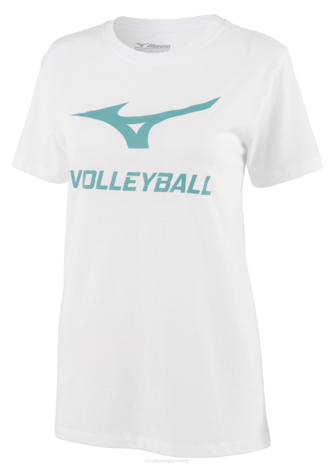 Mizuno volleybal grafisch T-shirt uniseks kleding wit(0000) VZJP2513