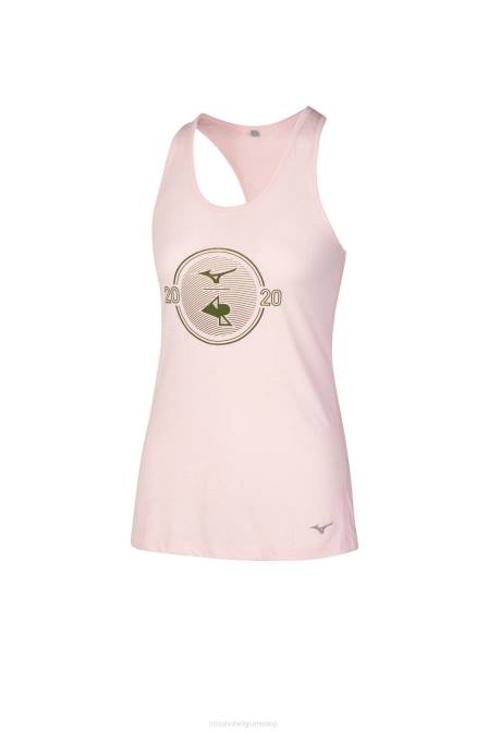 Mizuno april ross vision grafische tanktop uniseks kleding kristalroos (1v1v) VZJP2442