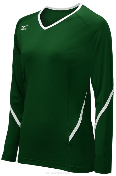 Mizuno Techno Generation volleybalshirt met lange mouwen uniseks kleding bos-wit(4100) VZJP2357