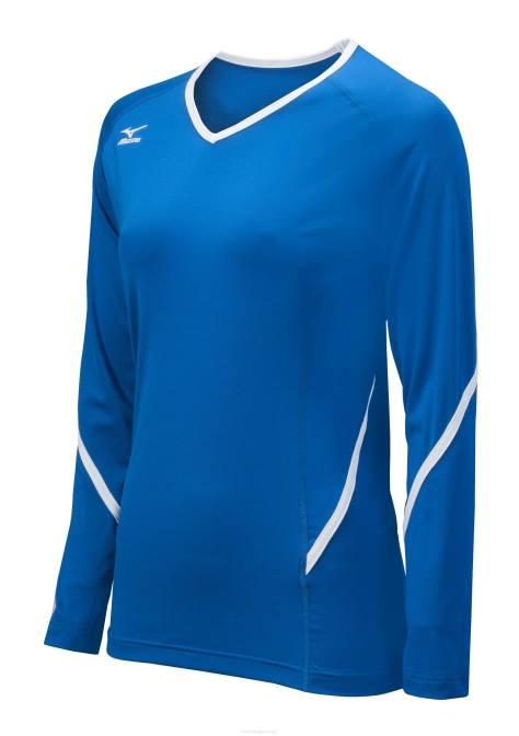 Mizuno Techno Generation volleybalshirt met lange mouwen uniseks kleding koningswit(5200) VZJP2359