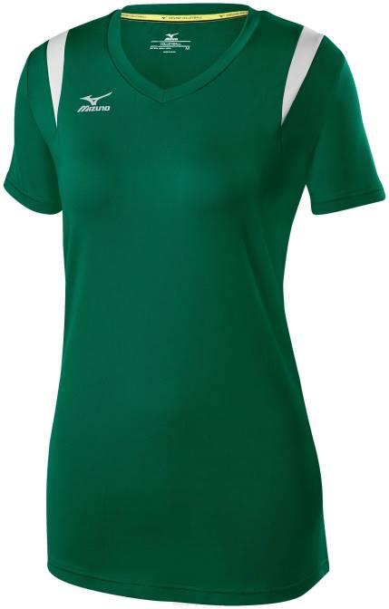 Mizuno balboa 5.0 volleybalshirt met korte mouwen jeugd kleding bos-zilver(4173) VZJP2420