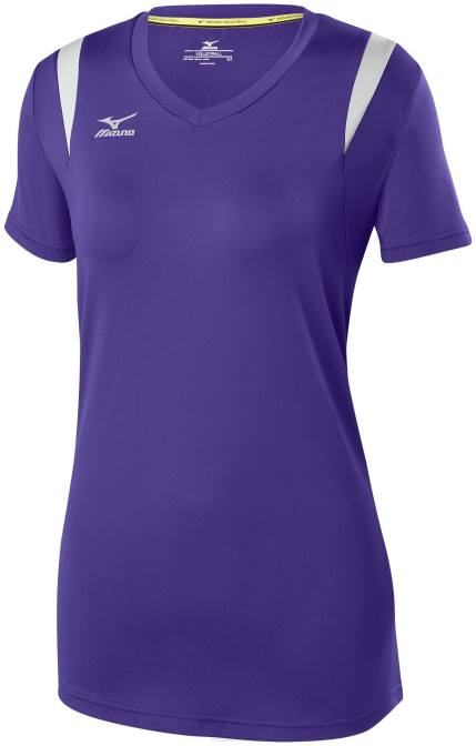 Mizuno balboa 5.0 volleybalshirt met korte mouwen jeugd kleding paars-zilver(6073) VZJP2423