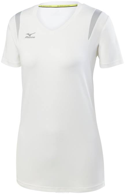 Mizuno balboa 5.0 volleybalshirt met korte mouwen jeugd kleding wit-zilver(0073) VZJP2417