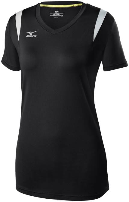 Mizuno balboa 5.0 volleybalshirt met korte mouwen jeugd kleding zwart-zilver(9073) VZJP2424