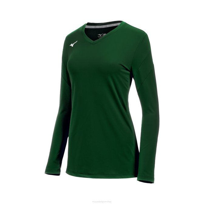 Mizuno balboa 6 volleybalshirt met lange mouwen jeugd kleding bos(4141) VZJP2392