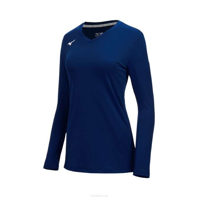Mizuno balboa 6 volleybalshirt met lange mouwen jeugd kleding marine (5151) VZJP2393