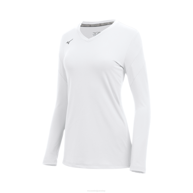 Mizuno balboa 6 volleybalshirt met lange mouwen jeugd kleding wit(0000) VZJP2388