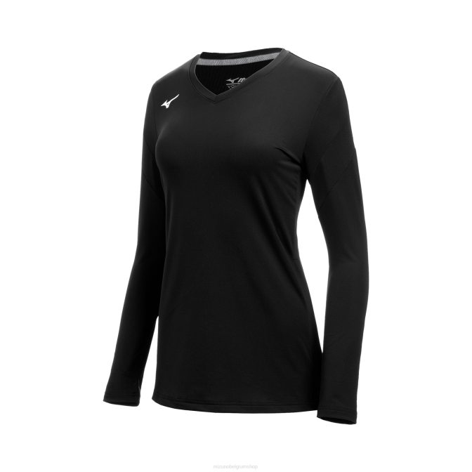 Mizuno balboa 6 volleybalshirt met lange mouwen jeugd kleding zwart(9090) VZJP2389