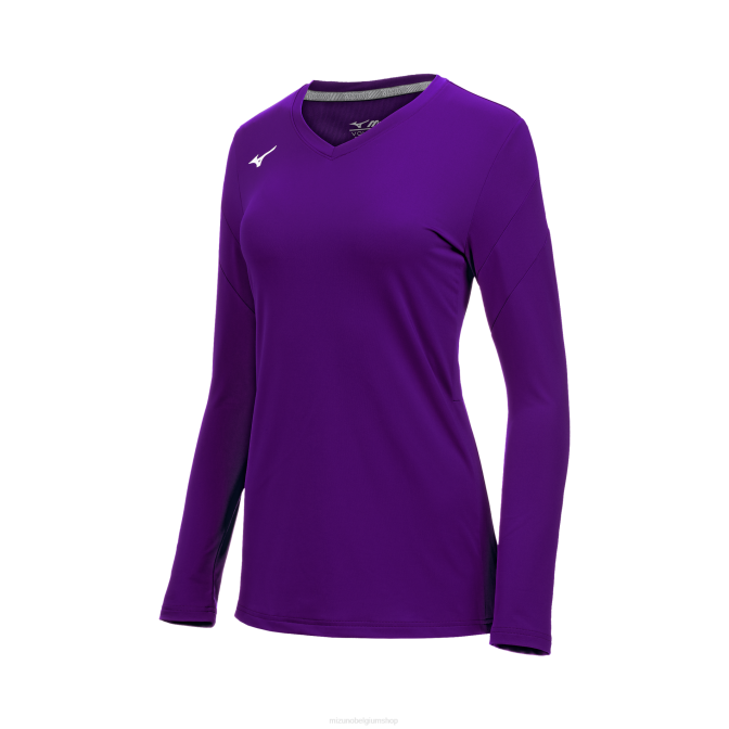 Mizuno balboa 6 volleybalshirt met lange mouwen vrouwen kleding paars(6060) VZJP2322