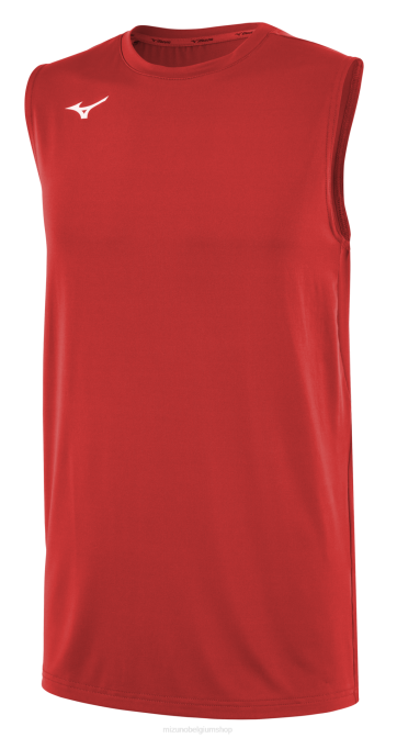 Mizuno mouwloos volleybalshirt jongen kleding rood(1010) VZJP2523